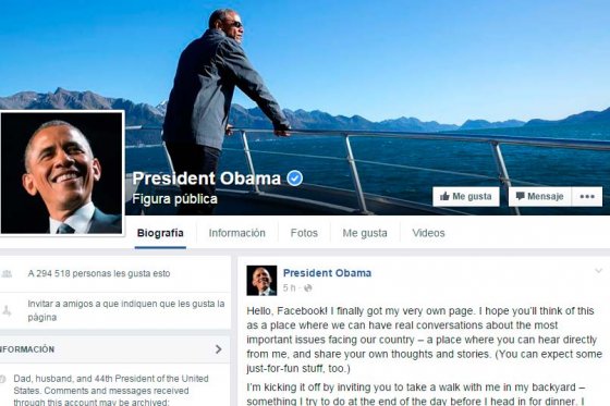 Obama abre una página personal en Facebook