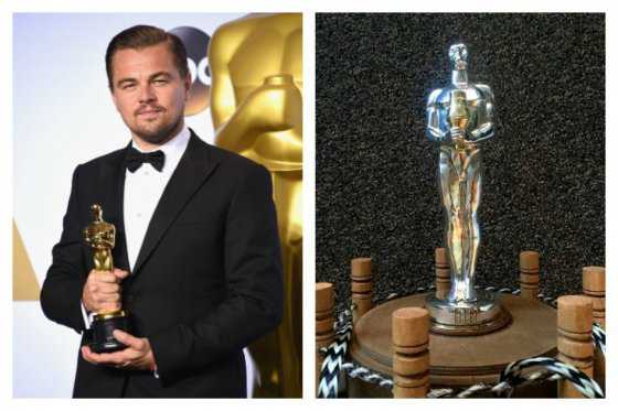 Leonardo DiCaprio recibe un ‘segundo Óscar’ fabricado en oro y plata
