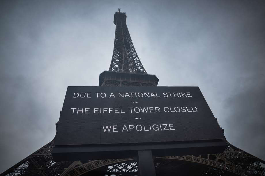 Se cumplen tres días del cierre de la torre Eiffel por huelga del personal