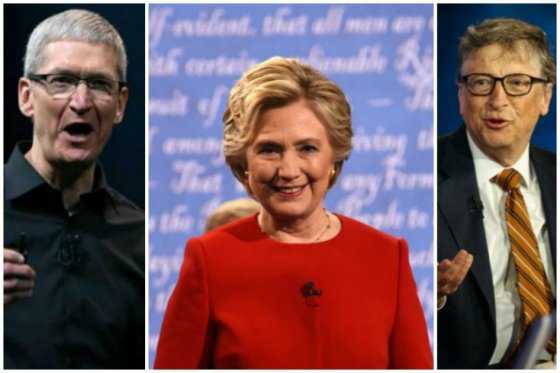 Campaña de Hillary Clinton contempló a Tim Cook y Bill Gates como fórmula vicepresidencial